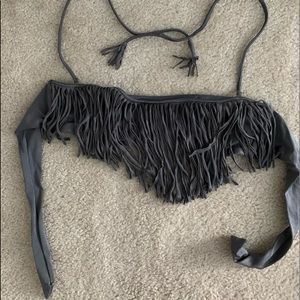 Fringe bandeau bikini top $12 OBO